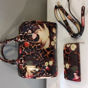 Beautiful floral bag and wallet